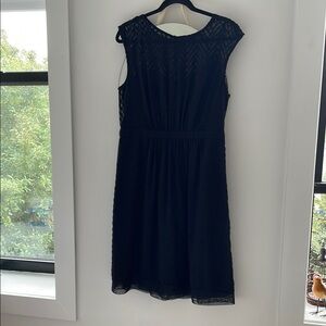 Elegant Black Lace Dress J crew sheer Y2K with Slip